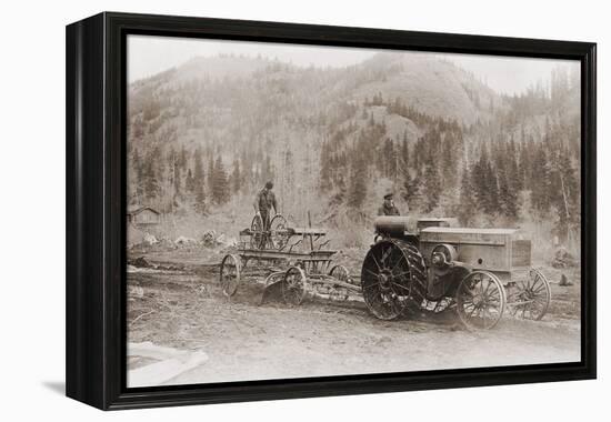 Road Grader Pulled by a Steel Wheeled Tractor in Alaska's Tanana Valley in 1916-null-Framed Stretched Canvas