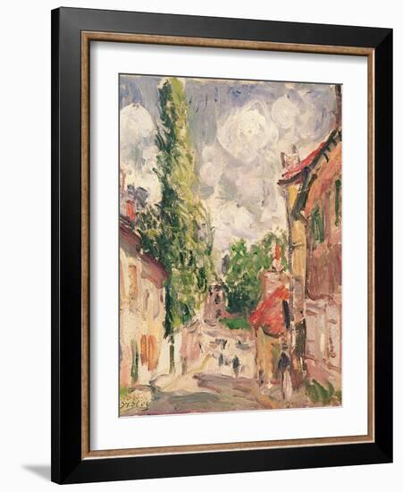 Road in a Village-Alfred Sisley-Framed Giclee Print