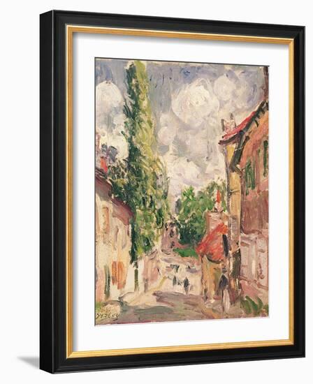 Road in a Village-Alfred Sisley-Framed Giclee Print