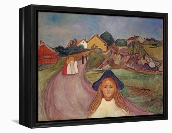 Road in Aasgaardstrand, 1901 (Oil on Canvas)-Edvard Munch-Framed Premier Image Canvas