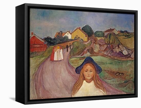 Road in Aasgaardstrand, 1901 (Oil on Canvas)-Edvard Munch-Framed Premier Image Canvas