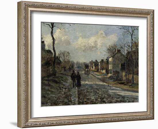 Road in Louveciennes, c.1872-Camille Pissarro-Framed Giclee Print