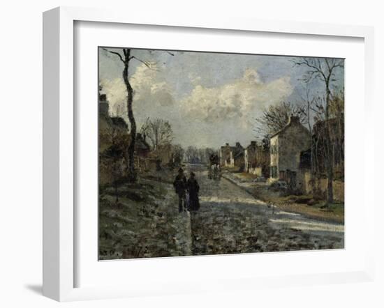 Road in Louveciennes, c.1872-Camille Pissarro-Framed Giclee Print