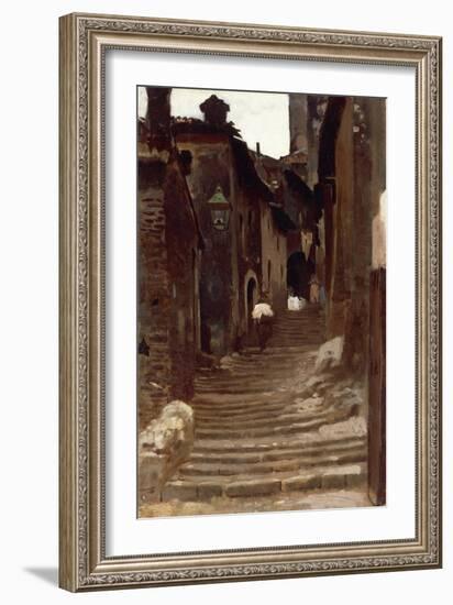 Road in Palestrina-Vincenzo Cabianca-Framed Giclee Print