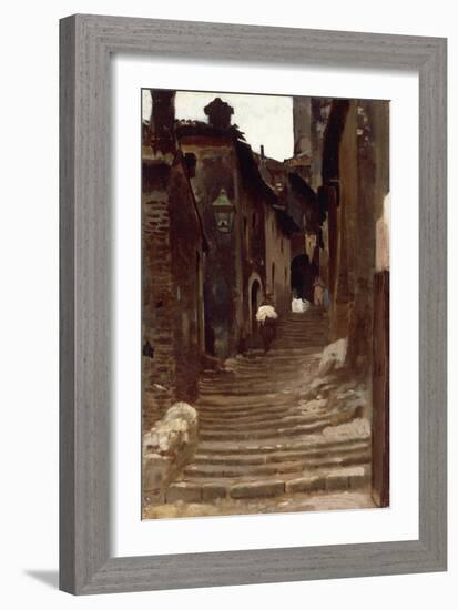 Road in Palestrina-Vincenzo Cabianca-Framed Giclee Print