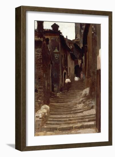 Road in Palestrina-Vincenzo Cabianca-Framed Giclee Print