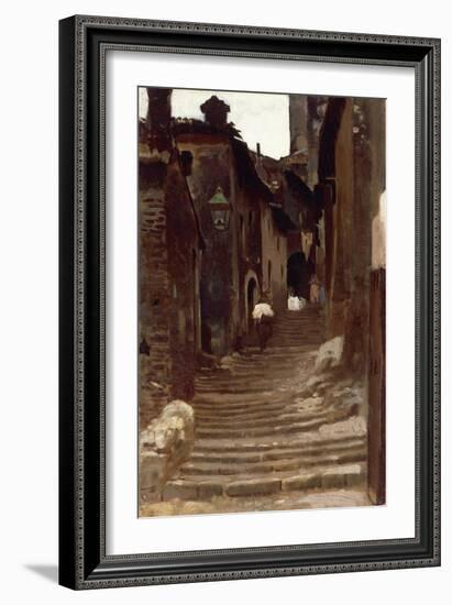 Road in Palestrina-Vincenzo Cabianca-Framed Giclee Print