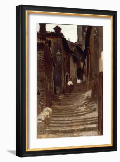 Road in Palestrina-Vincenzo Cabianca-Framed Giclee Print