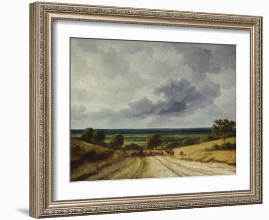 Road in the Country (Oil on Canvas)-Georges Michel-Framed Giclee Print