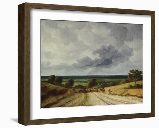 Road in the Country (Oil on Canvas)-Georges Michel-Framed Giclee Print