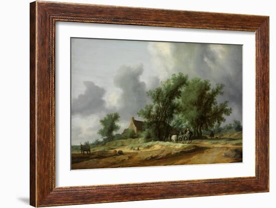 Road in the Dunes with a Carriage-Salomon Jacobsz van Ruisdael-Framed Giclee Print