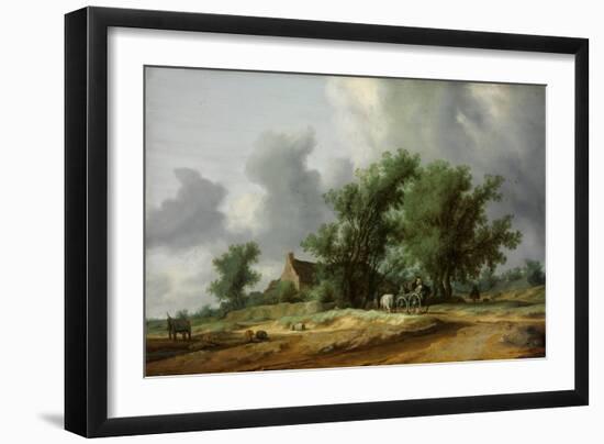 Road in the Dunes with a Carriage-Salomon Jacobsz van Ruisdael-Framed Giclee Print