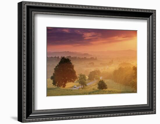 Road in Tuscany, Italy-Peter Adams-Framed Photographic Print