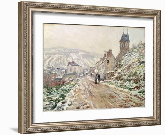 Road in Vetheuil in Winter-Claude Monet-Framed Giclee Print