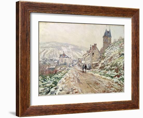 Road in Vetheuil in Winter-Claude Monet-Framed Giclee Print