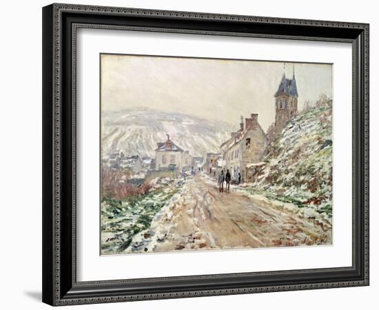 Road in Vetheuil in Winter-Claude Monet-Framed Giclee Print