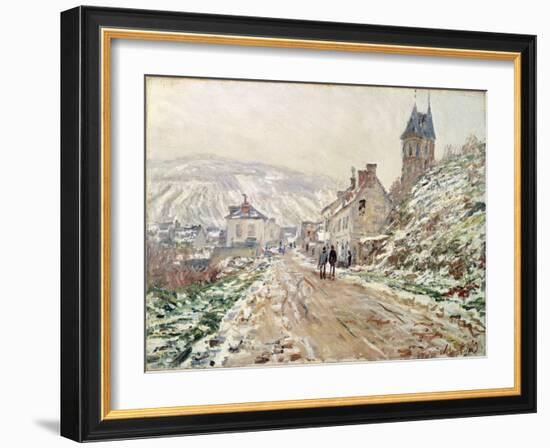 Road in Vetheuil in Winter-Claude Monet-Framed Giclee Print
