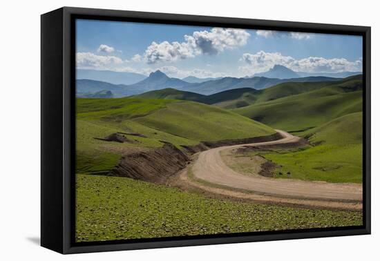 Road Leading Through Green Scenery around Darbandikhan Artificial Lake on Border of Iran, Kurdistan-Michael Runkel-Framed Premier Image Canvas