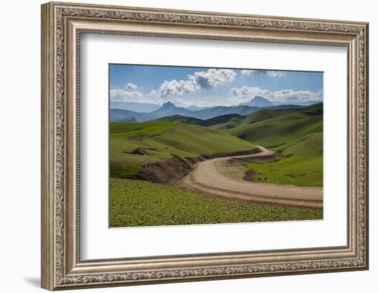 Road Leading Through Green Scenery around Darbandikhan Artificial Lake on Border of Iran, Kurdistan-Michael Runkel-Framed Photographic Print