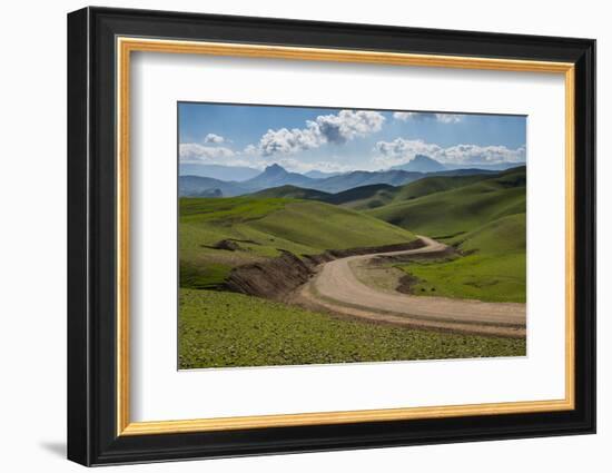 Road Leading Through Green Scenery around Darbandikhan Artificial Lake on Border of Iran, Kurdistan-Michael Runkel-Framed Photographic Print