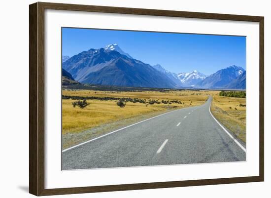 Road Leading to Mount Cook National Park, South Island, New Zealand, Pacific-Michael-Framed Photographic Print