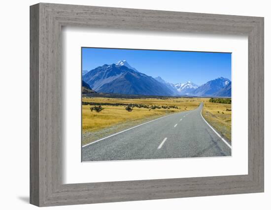 Road Leading to Mount Cook National Park, South Island, New Zealand, Pacific-Michael-Framed Photographic Print