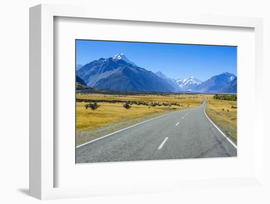 Road Leading to Mount Cook National Park, South Island, New Zealand, Pacific-Michael-Framed Photographic Print