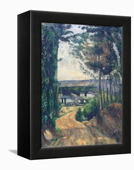 Road Leading to the Lake-Paul Cézanne-Framed Premier Image Canvas