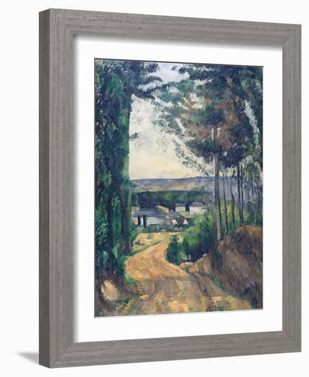 Road Leading to the Lake-Paul Cézanne-Framed Giclee Print