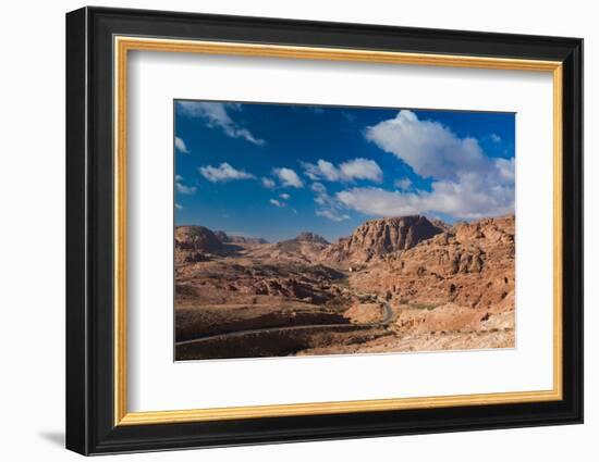 Road leading to Umm Sayhoun village, Ancient Nabatean City of Petra, Wadi Musa, Ma'an Governorat...-null-Framed Photographic Print