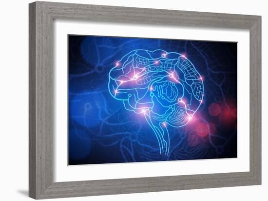 Road Map of the Mind-Solarseven-Framed Art Print