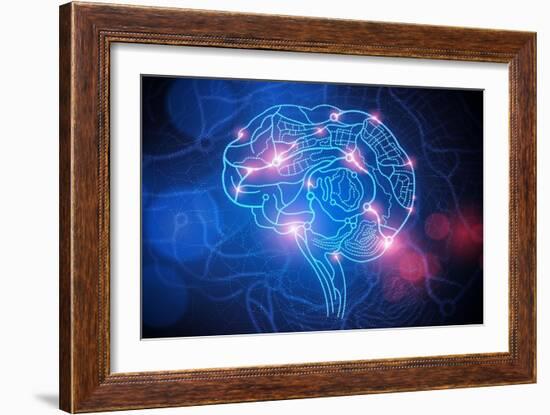 Road Map of the Mind-Solarseven-Framed Art Print