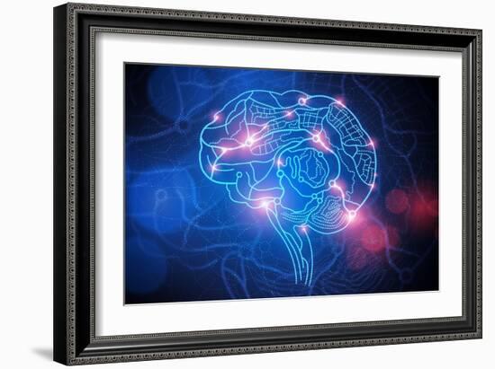 Road Map of the Mind-Solarseven-Framed Art Print