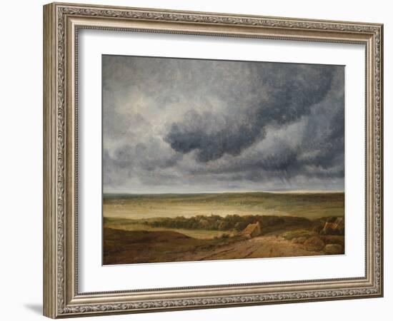 Road near a Village (Oil on Canvas)-Georges Michel-Framed Giclee Print