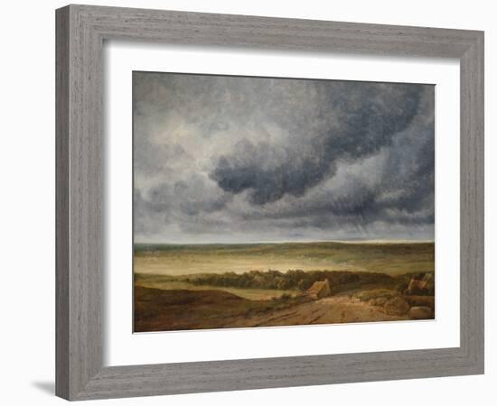 Road near a Village (Oil on Canvas)-Georges Michel-Framed Giclee Print