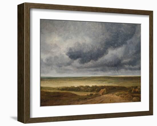 Road near a Village (Oil on Canvas)-Georges Michel-Framed Giclee Print