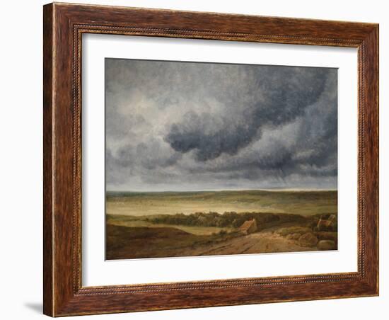 Road near a Village (Oil on Canvas)-Georges Michel-Framed Giclee Print