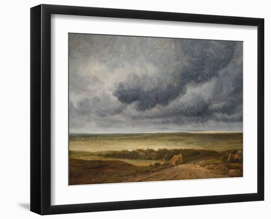 Road near a Village (Oil on Canvas)-Georges Michel-Framed Giclee Print