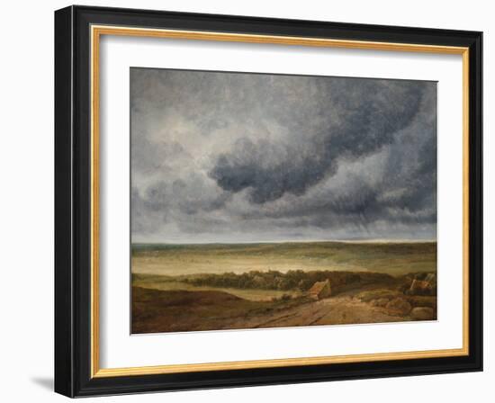 Road near a Village (Oil on Canvas)-Georges Michel-Framed Giclee Print