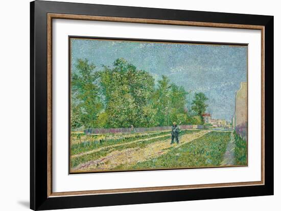 Road on the Edge of Paris, Farmer Carrying a Spade on His Shoulder, 1887-Vincent van Gogh-Framed Giclee Print