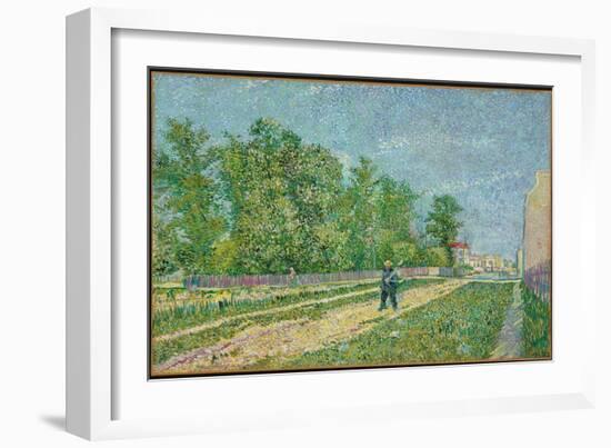 Road on the Edge of Paris, Farmer Carrying a Spade on His Shoulder, 1887-Vincent van Gogh-Framed Giclee Print