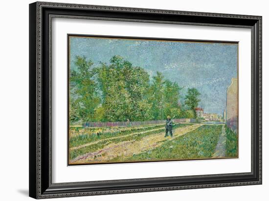 Road on the Edge of Paris, Farmer Carrying a Spade on His Shoulder, 1887-Vincent van Gogh-Framed Giclee Print