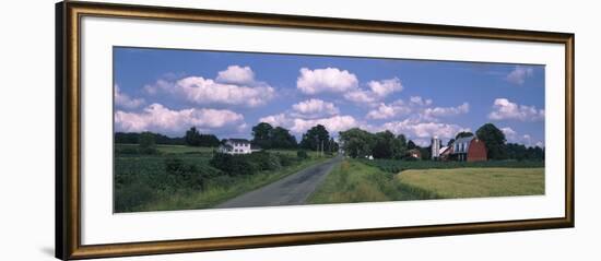 Road Passing Through a Farm, Emmons Road, Tompkins County, Finger Lakes Region, New York State, USA-null-Framed Photographic Print