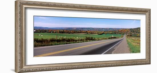 Road Passing Through a Field, Finger Lakes, New York State, USA-null-Framed Photographic Print