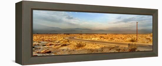 Road passing through desert, Palm Springs, Riverside County, California, USA-Panoramic Images-Framed Premier Image Canvas