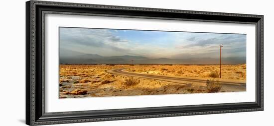 Road passing through desert, Palm Springs, Riverside County, California, USA-Panoramic Images-Framed Photographic Print