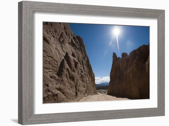 Road passing through dramatic rock formations of Calchaqui valleys, Argentina, South America-Alex Treadway-Framed Photographic Print