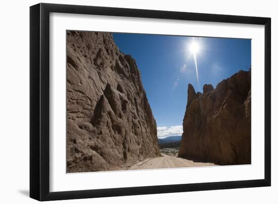 Road passing through dramatic rock formations of Calchaqui valleys, Argentina, South America-Alex Treadway-Framed Photographic Print
