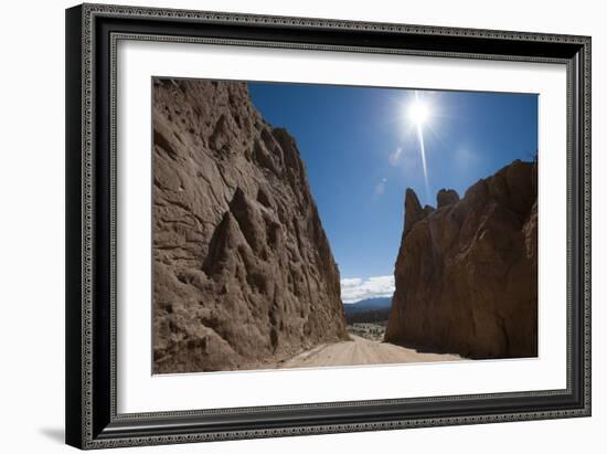 Road passing through dramatic rock formations of Calchaqui valleys, Argentina, South America-Alex Treadway-Framed Photographic Print