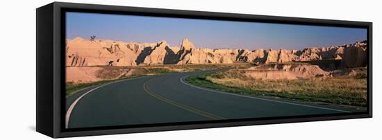 Road Passing Through Mountains, Badlands National Park, South Dakota, USA-null-Framed Stretched Canvas